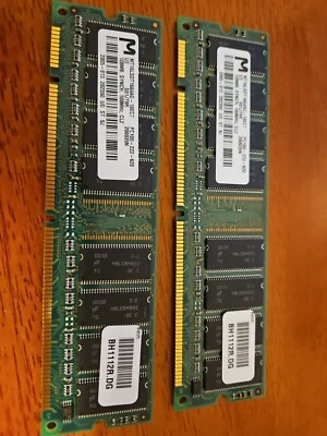 TWO(2) 128MB PC100 SYNCH 100MHz MT16SDT1664AG - 10EC7 - Image 1 of 2
