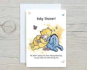Tarjeta y sobre Winnie The Pooh Butterfly A5 (personalizable) - Imagen 1 de 3