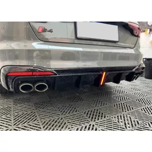 Heckdiffusor für Audi A4 B9.5 Sline S4 21-24 Glänzend Schwarz Stoßstange Spoiler - Bild 1 von 8
