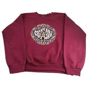 OBEY Make Art Not War Crewneck Sweatshirt Women’s Graphic Print Maroon Sz Small - Picture 1 of 5