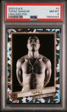 2023 GAS Trading Cards Tupac Shakur 4 Cracked Ice Facsimile Signature /100 PSA 8