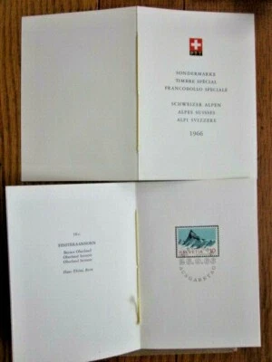 Switzerland MATTERHORN SWISS ALPS MOUNTAIN 1966 SCARCE PTT FIRST DAY FOLDER - Image 1 of 2
