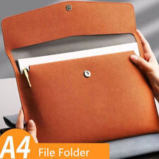 Waterproof Leather A4 Business Briefcase File Folder Document Paper Storage Bag/