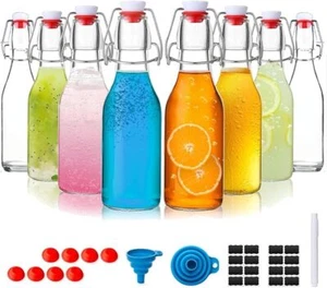 Swing Top Glass Bottles, 8 Pack 8Oz Flip Top Brewing Bottles with Airtight - Picture 1 of 2