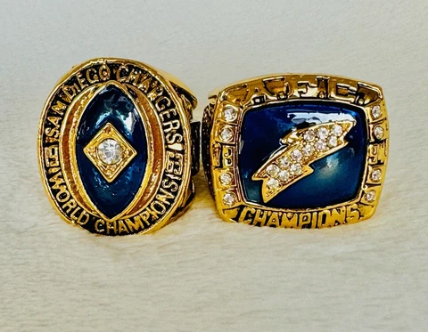 2 PCS San Diego Chargers AFC Championship Ring, US SHIP 1963/94 Cover