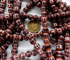 Rare Rootbeer Brown  Chevron Trade Beads African Style  ( READ )  Bin 88 #V