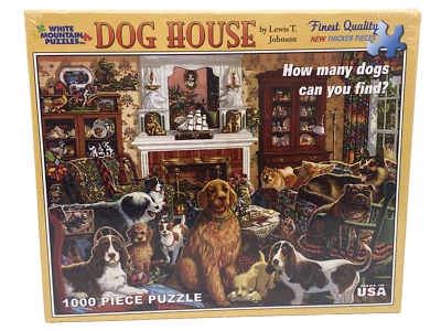 White Mountain Dog House Puzzle Jigsaw 1000 Pc 2011 Lewis T Johnson SEALED New - Image 1 of 4