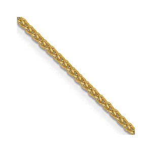 Real 14kt Yellow Gold 14 inch 1.05mm Diamond-cut Spiga with Lobster Clasp Chain - Picture 1 of 7