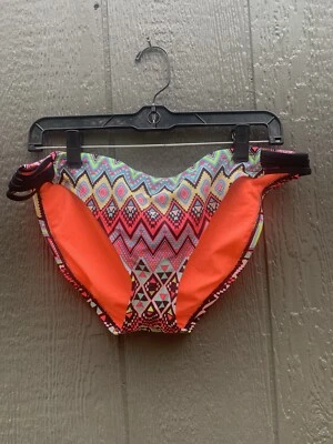 colorful lined XHILARATION swimsuit bikini bottom size XL - Image 1 of 4