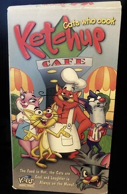 Ketchup Cafe Cats Who Cook ケチャップ Kechappu Japanese Cartoon Vintage PET RESCUE - Immagine 1 di 4