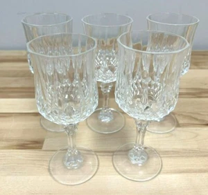 Cristal D'Arques Longchamp by Durand Crystal 5 oz Wine Glasses Set of 5 - Picture 1 of 5