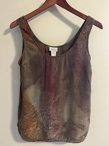 Kay Chapman Silk Top Tank Iridescent Zoo Animals Panda Medium Vintage Excellent - Picture 1 of 13