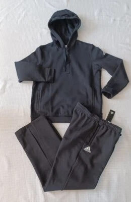 New Women's Adidas Fleece Sweatsuit ~Black/White ~ Size Large  - Image 1 of 4