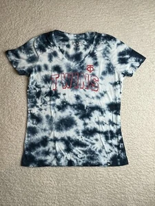 Women’s Minnesota Twins Tye Dyed V Neck T Shirt New Era Size Medium MLB - Picture 1 of 10