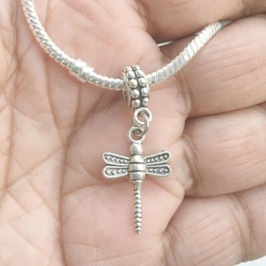 Antique Silver Beautiful GG DRAGONFLY Charm Fit Beaded Bracelet. - Picture 1 of 3