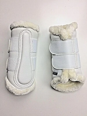 sehr weiche Gamaschen  Beinschoner mit Kunstfell in Schaffelloptik weiß - Bild 1 von 3