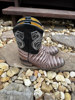 Botas Vaqueras Occidentales de Cuero Hechas en México EE. UU./Niños Talla 3 Foto 1 de 4