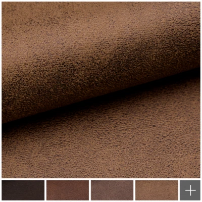 novely® MALOU Möbelstoff samtiger Velours Vintage-Leder-Optik | Meterware | 1lfm