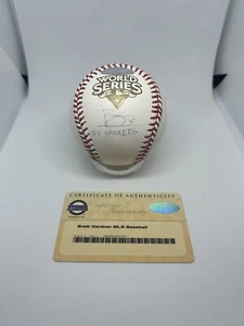 Brett Gardner Signed 2009 World Series Baseball Steiner Certified Autograph Insc - Picture 1 of 5