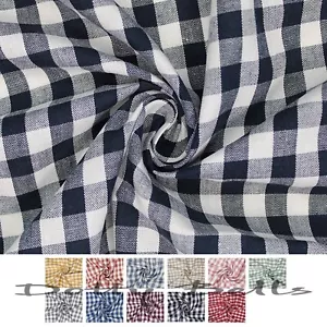 100% Cotton Gingham Fabric 3/8" (9mm x 10mm) Check Sewing Quilting Crafts - Picture 1 of 13