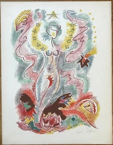 ANDRE MASSON LITHOGRAPHIE ORIGINALE HC SONNETS LOUISE LABBÉ 1972 ORIGINAL ARCHES - Picture 1 of 3
