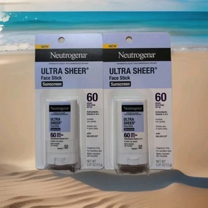 Neutrogena Ultra Shear Face Stick x2 Sunscreen SPF 60 Broad Spectrum 09/2026 - Picture 1 of 7