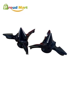Pair All Black Spun Blade Spinning Front Axle Cap Nut Cover - Bild 1 von 6