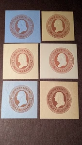 U.S. Stamps, Cut Squares #U264,267,269,277,280,284 very fine mint lightly hinged - Picture 1 of 1