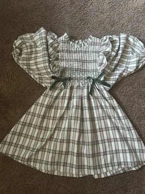 Vestido de Navidad Bonnie Jean a Cuadros Rojo/Verde Talla 7 para Niñas  Foto 1 de 4