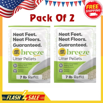 Purina Tidy Cats Breeze Litter Pellets Refill 7lb Pack of 2 Anti Tracking Clean