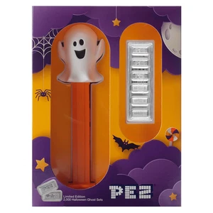 2025 PAMP Halloween Ghost PEZ 30 Gram Silver Wafers and Dispenser Set - Picture 1 of 11