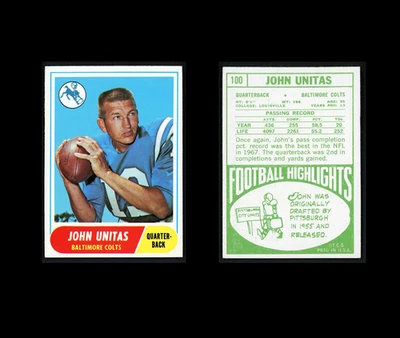 Johnny Unitas 1968 Topps (HOF) Baltimore Colts #100 EX-MT+ / NM - Image 1 of 3