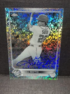 2022 Topps Chrome Juan Soto Auto Black White Mini Diamond Refractor SSP Mets - Picture 1 of 4