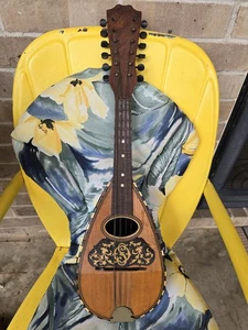 Antique Oscar Schmidt Mandriola 12 String Mandolin Bowl Back Wood With MOP Inlay - Picture 1 of 24