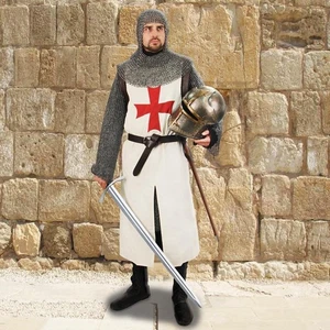 MEDIEVAL TEMPLAR KNIGHT Crusader Middle Ages COTTON SLEEVELESS TUNIC L/XL New - Picture 1 of 1