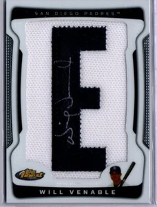 2009 Topps Finest Baseball Autographed Letter Patch Will venable AUTO PADRES - Picture 1 of 2