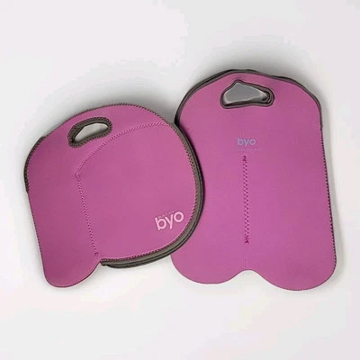 Juego de bolsas de almuerzo convertibles de neopreno rosa Byo Lunch &Wine *Lote de 2 Foto 1 de 4