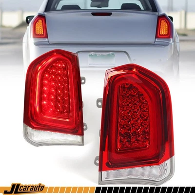 Pair For Chrysler 300 2015-2023 Chrome Trim Full LED Tail Light Brake Lamp LH RH Foto 1 de 4