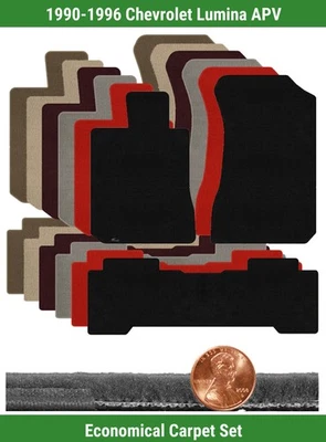 Juego de alfombrillas Velourtex personalizadas para Chevrolet Lumina '90-96 APV (3 piezas) #EG9 Foto 1 de 4