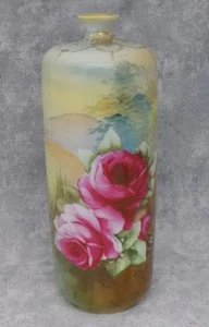 Antique Nippon Mei Vase Gold Gilt Roses Hand Painted - Picture 1 of 13