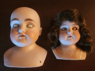 Lote Cabezas Muñeca Bisque Kestner Profundidad 154 Alemania Ojos Abiertos Cerrados ¿Antiguas? Vintage Foto 1 de 4