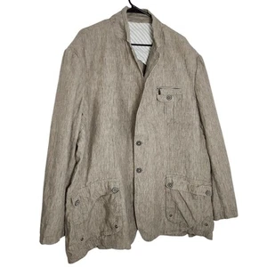 Giacca estiva Joseph Abboud blazer uomo due bottoni beige lino sportivo taglia 3X - Foto 1 di 9