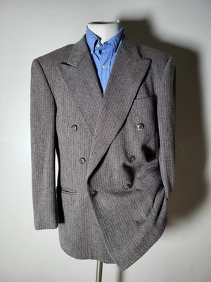 Abrigo Blazer Chaqueta ERMENEGILDO ZEGNA Doble Pecho Lana Tweed Cuadros 50 40R Foto 1 de 4