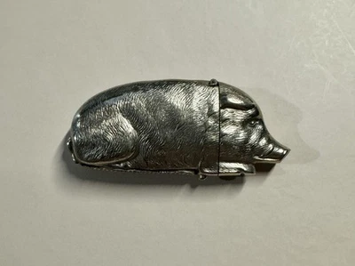 Antiguo jabalí victoriano plateado Vesta caja fuerte rara y única coleccionable Foto 1 de 4