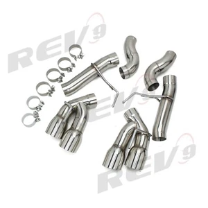 REV9 FLOWMAXX AXLE BACK MUFFLER EXHAUST STRAIGHT FOR 16-18 CAMARO SS V8 QUAD TIP - Picture 1 of 7