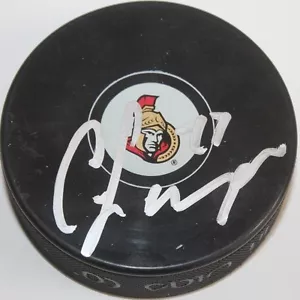 CURTIS LAZAR SIGNED OTTAWA SENATORS HOCKEY PUCK W/CASE COA - Picture 1 of 1