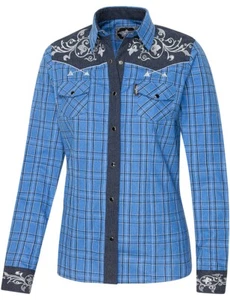 Damenbluse Westernbluse Country Cowgirl Western Stars & Stripes »LAURA« - Bild 1 von 3