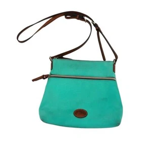 Vintage Dooney & Bourke Mint Green Nylon Adjustable Strap Zip Crossbody Purse - Picture 1 of 10