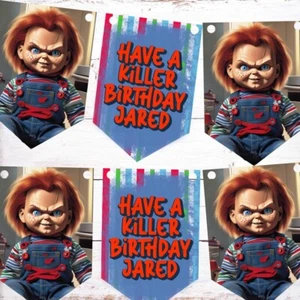 Personalizado Cumpleaños Bunting Chucky Colgante Decoración Fiesta Decoración Decoración - Imagen 1 de 1