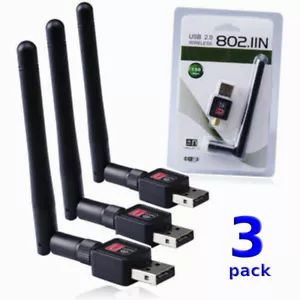 3PCS 150M USB 2.0 WiFi Wireless Network Card 802.11b/g/n LAN Adapter 7e US - Picture 1 of 9